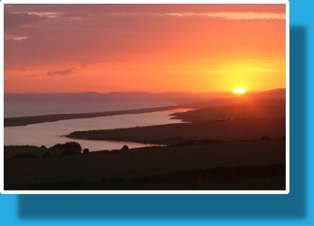 Sunset on the Fleet viewed from Sea Barn Farm